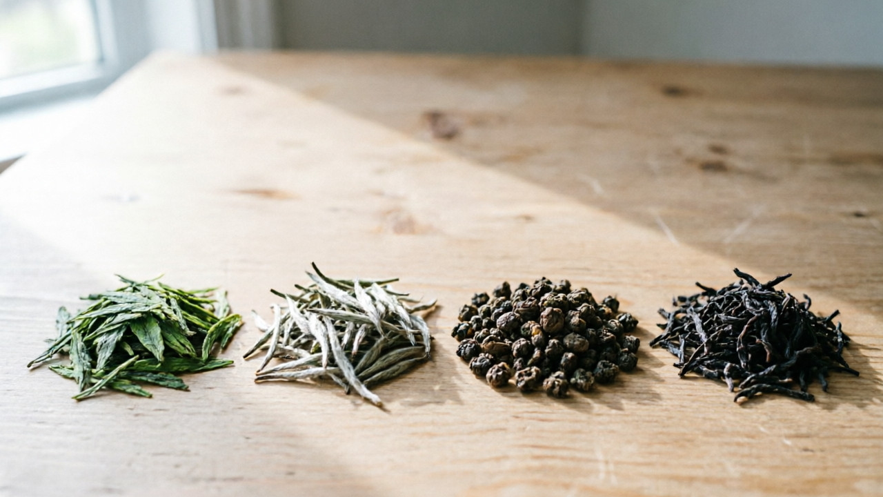 Green, white, oolong, and black loose leaf tea for cold brewing