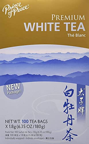 Prince of Peace Premium White Tea, 100 Tea Bags – White Peony Tea – Camellia Sinensis Tea Bags