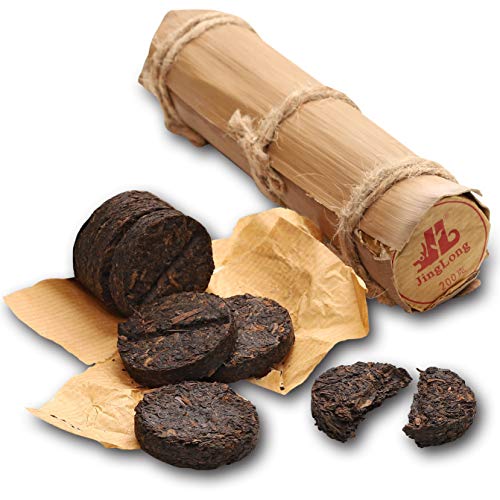Jinglong Tea Factory - Pu-erh Tea in Bamboo Leaf Tube, Ripe Puerh Tea, 7.1oz (200g)