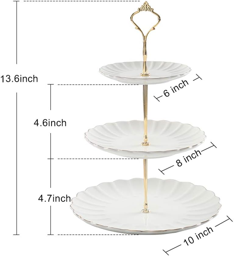 Sweejar 3 Tier Ceramic Cake Stand