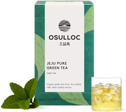 OSULLOC Pure Green Tea (Mild), USDA Organic, Premium from Jeju, 20 Tea Bags