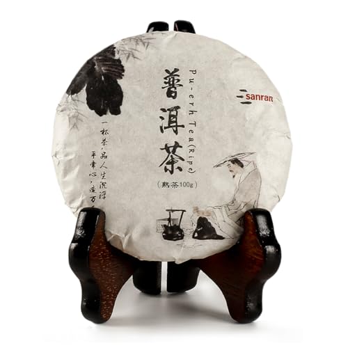 SANRAN Aged Pu-erh Ripe Tea Cake (Shou, 100g)