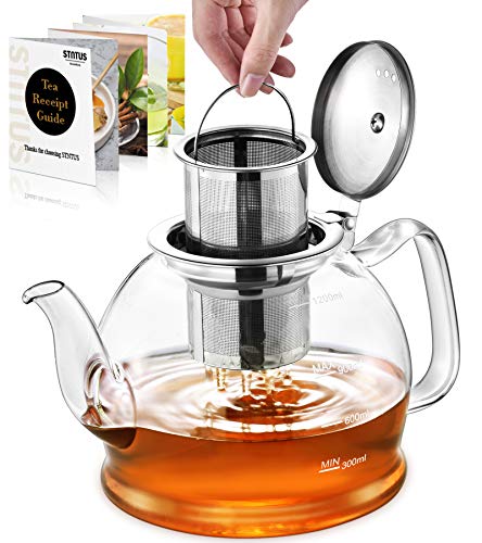 STNTUS 40oz Glass Teapot with Infuser