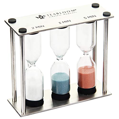 Teabloom Tea Timer — 2 / 3 / 5 Minute Sand Hourglass