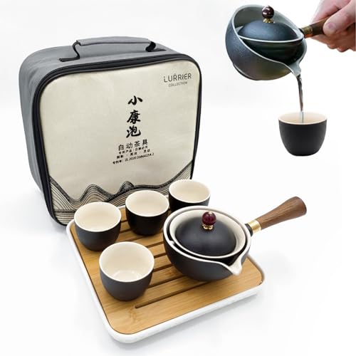 LURRIER 9-Piece Gongfu Tea Set with Bamboo Tray