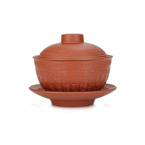 SILINE Yixing Zisha Purple Clay Gaiwan 5oz, Baifu Red Clay