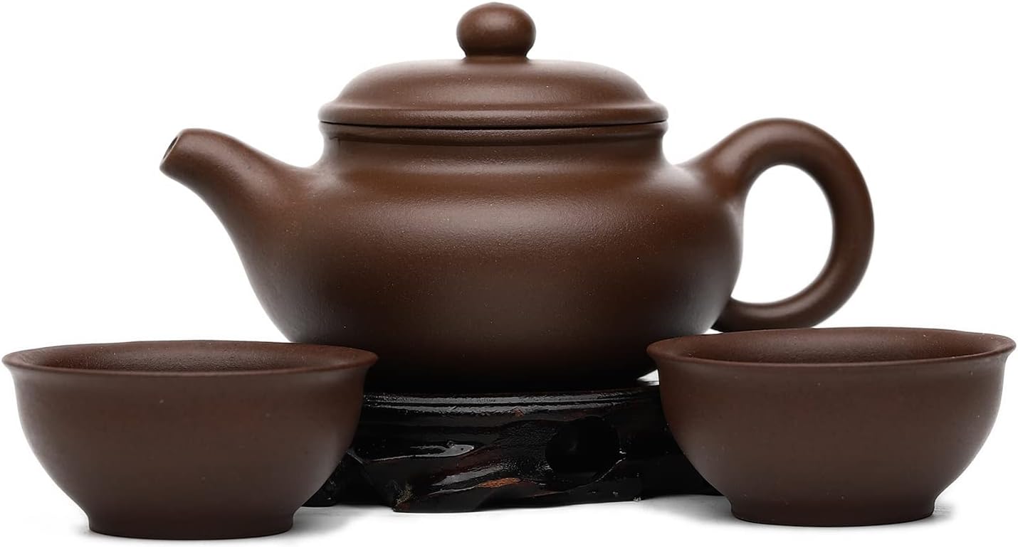 SILINE Zisha Tea Pot Set Yixing Genuine Clay Teapot 7.2oz with 2 Cups