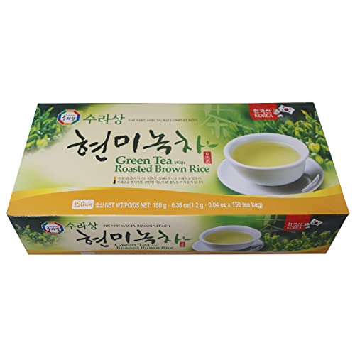 Surasang Green Tea with Roasted Brown Rice, 150 Teabags