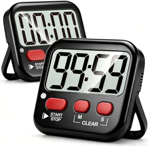 Antonki 2-Pack Digital Kitchen Timer, Magnetic Countdown