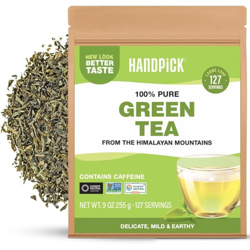 HANDPICK Green Tea Loose Leaf, 255g/9oz, 127 Cups