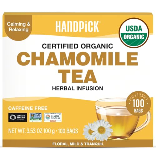 HANDPICK Organic Chamomile Tea, 100 Bags