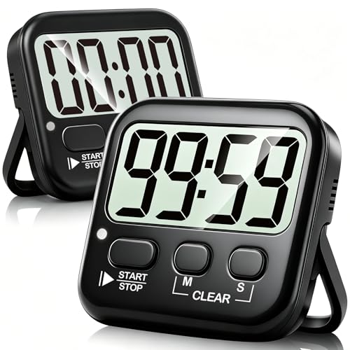 Antonki 2 Pack Digital Timer Magnetic Countdown Kitchen Timers