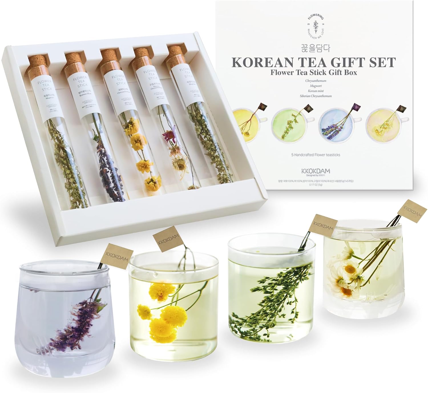 KKOKDAM Premium Flower Korean Tea Stick Gift Set