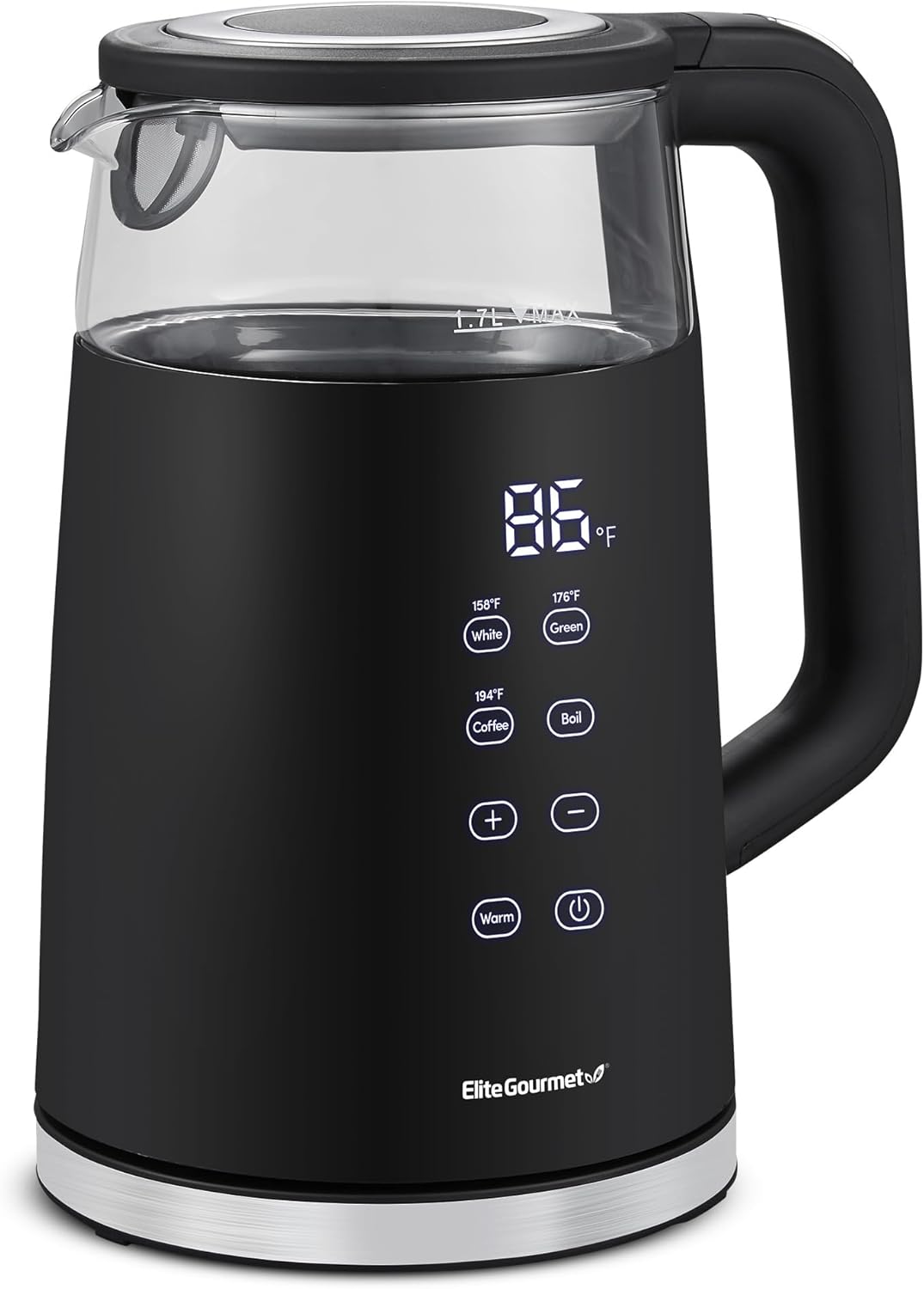 Elite Gourmet 1.7L Dual Wall Digital Touchscreen Electric Kettle