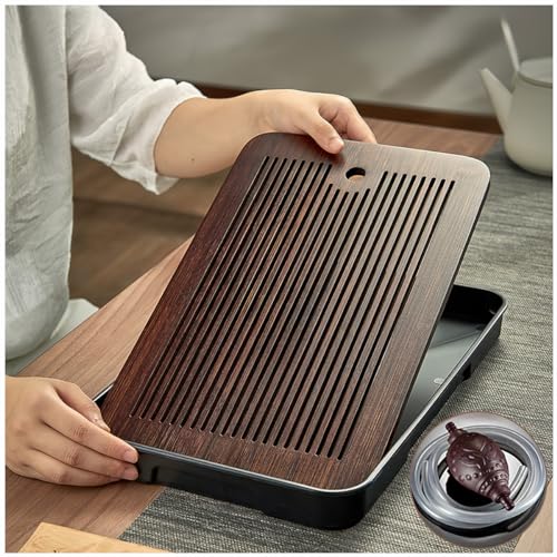 14 Inch Chinese Gongfu Bamboo Tea Tray with Water Storage