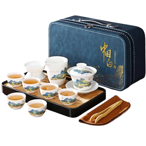 REOWONU Chinese Tea Set, Gongfu Gaiwan Set for Adults