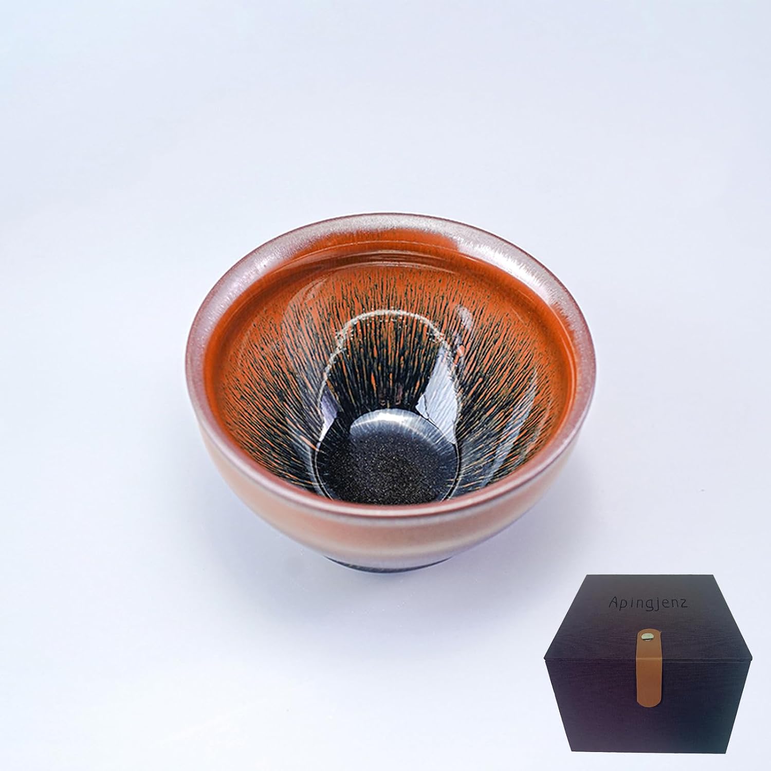Apingjenz Matcha Bowl — Jian Ware Hare's Fur Glaze 12.17oz Chawan