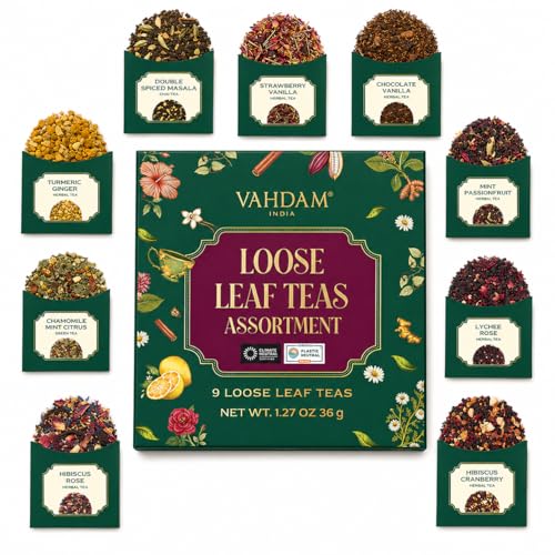 VAHDAM Top 9 Exotic Loose Leaf Tea Sampler
