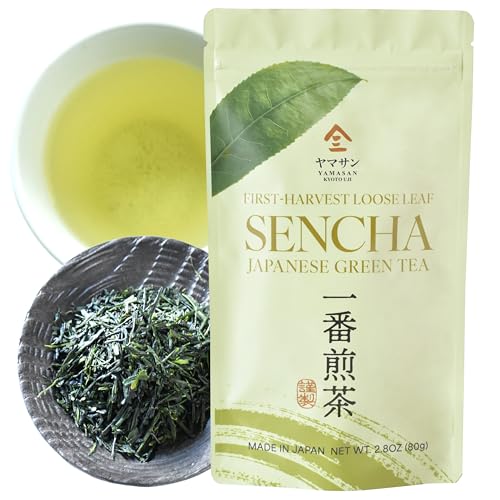 YAMASAN KYOTO UJI Japanese Sencha Green Tea, 100% First-Harvest Leaf 2.8oz