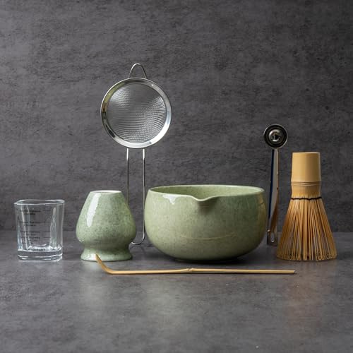 YIBO Matcha Whisk Set with Bowl, Ceramic Matcha Making Kit