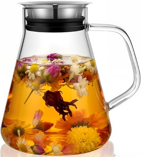Aquach 51oz Glass Teapot with Filter Lid
