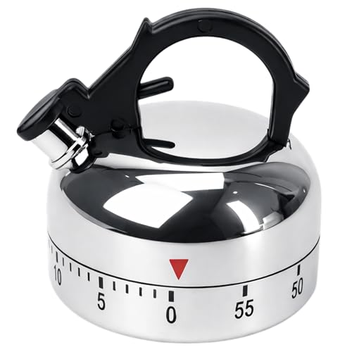 Kettle-Shaped Mechanical 60-Minute Tea Timer (3TVol)