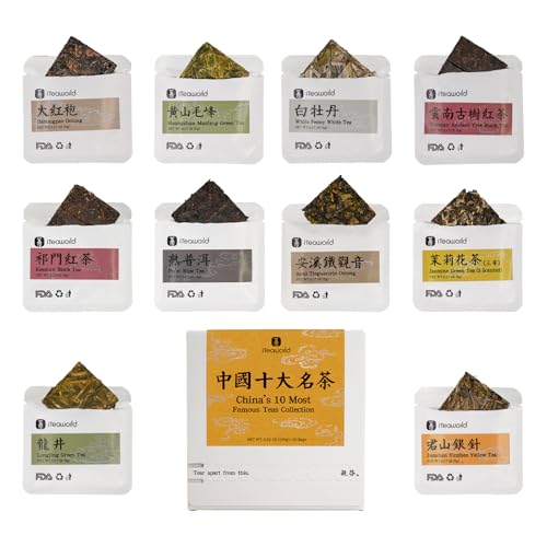 iTeaworld Top 10 Chinese Teas Tea Sampler — Includes Junshan Yinzhen + 9 Others