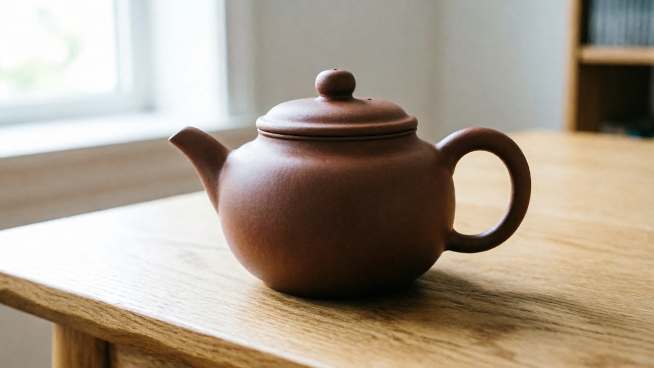 Yixing teapot side profile with lid, spout, handle void, and belly lines