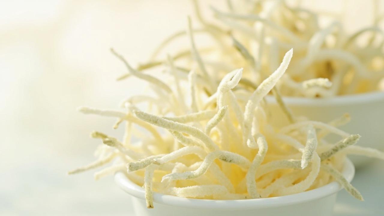 Junshan Yinzhen tea with needle-like buds.
