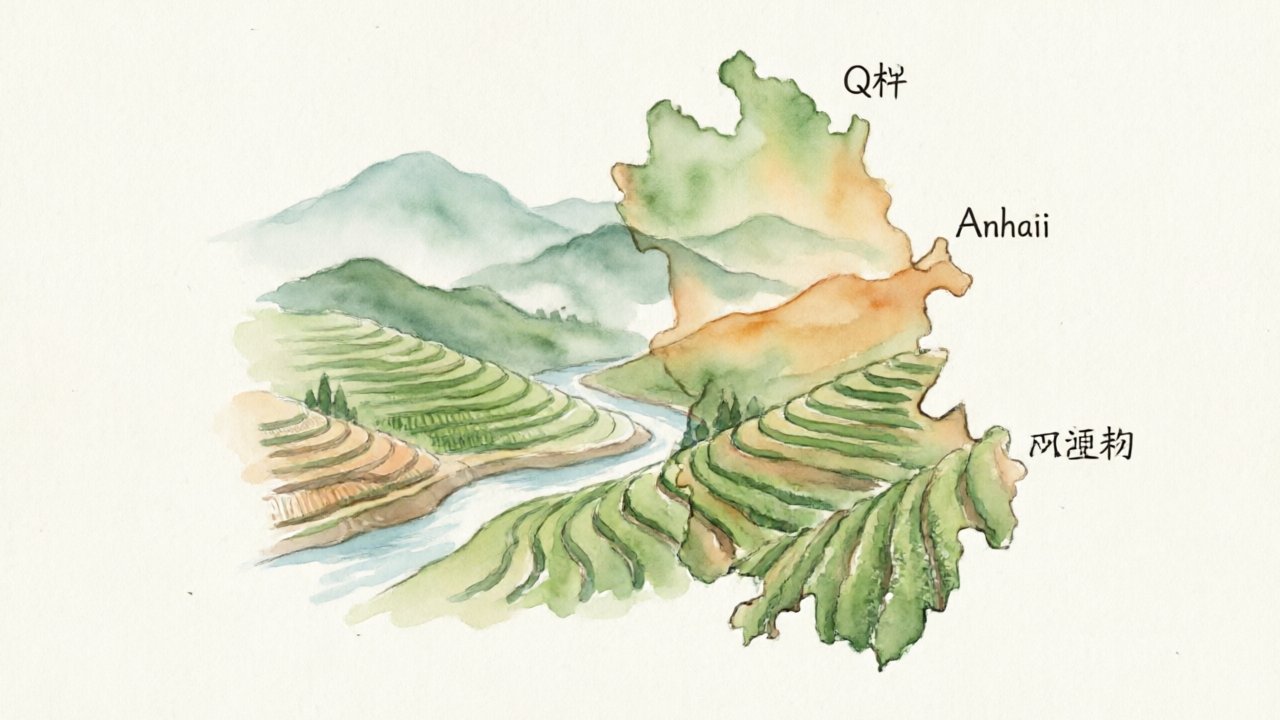 Anhui Qimen map — origin of Keemun black tea