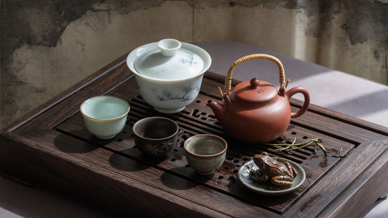 A calm cup of tea with loose leaves in soft natural light.
